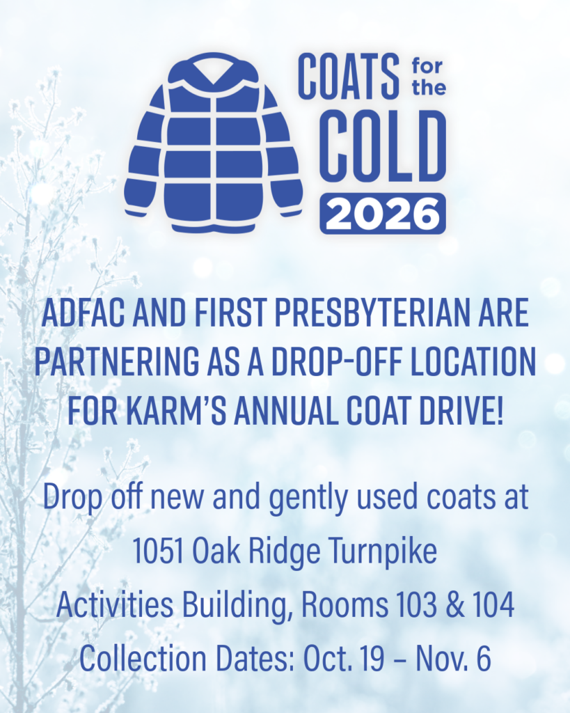ADFAC is accepting donations of new and gently used coats